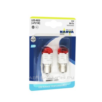 P21W 12V-LED (BA15s) Red 2.8W Range Performance LED (.2.) >>18082 18093